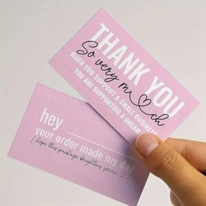 Chic Pink Thank You Cards for Businesses 30 Count